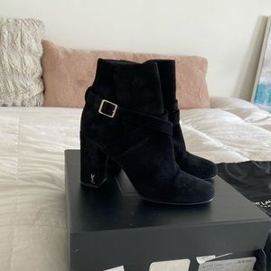 Saint Laurent Black Suede Booties